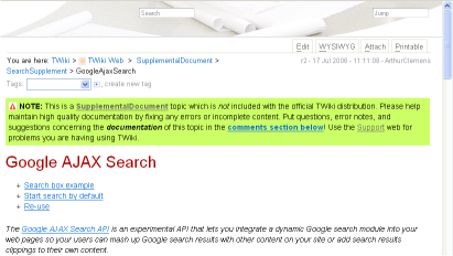 Screen layout before search (click to enlarge)