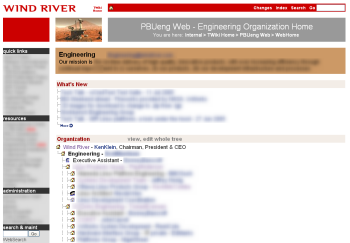 Sample team home page with banner (click to enlarge)