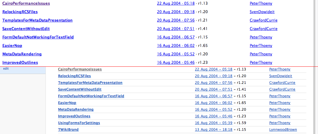 Main page of ThomasWeigert (search results comparion)