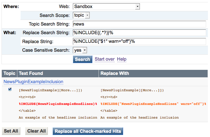 Global Search and Replace Example